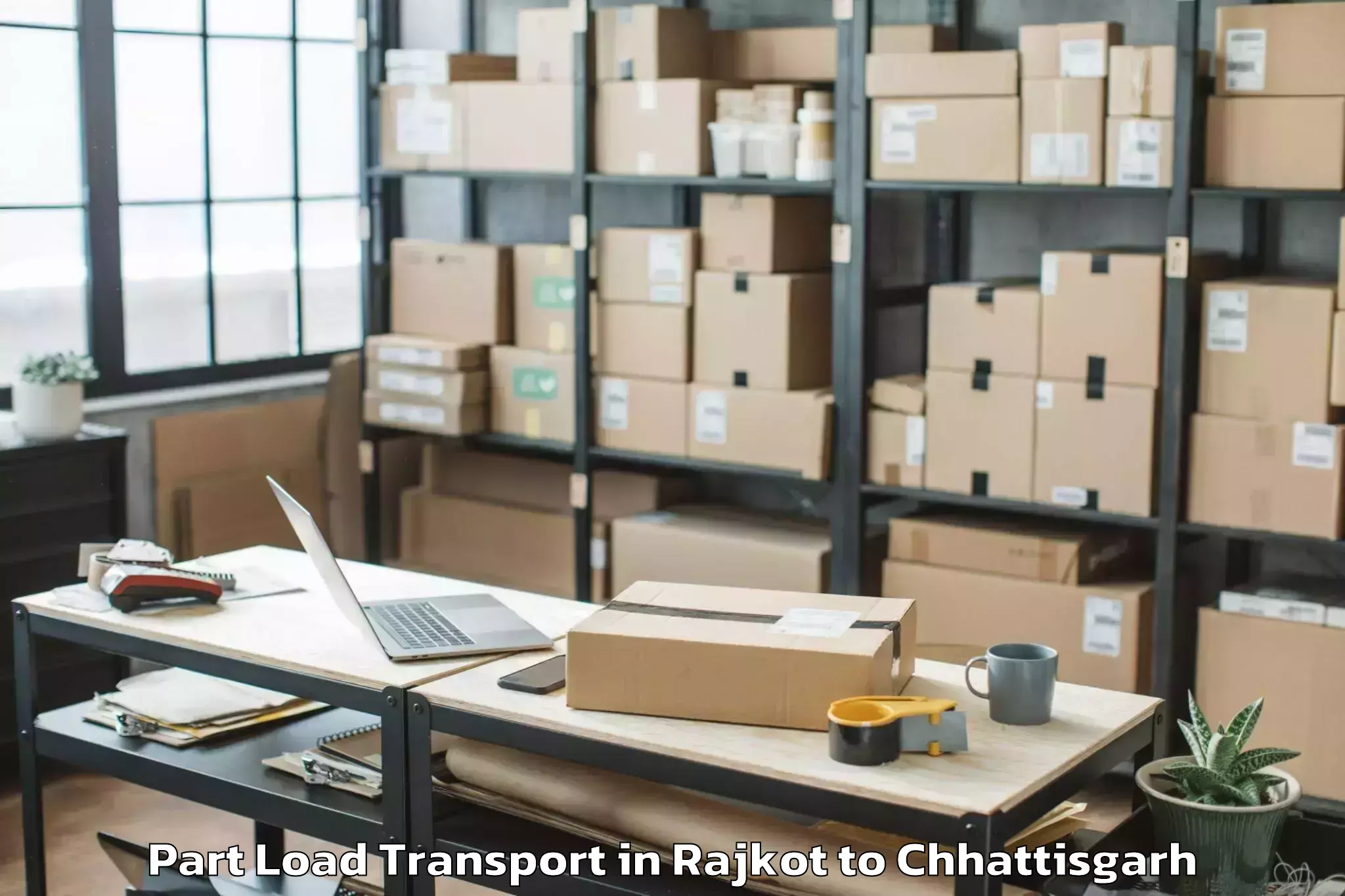 Hassle-Free Rajkot to Nit Raipur Part Load Transport